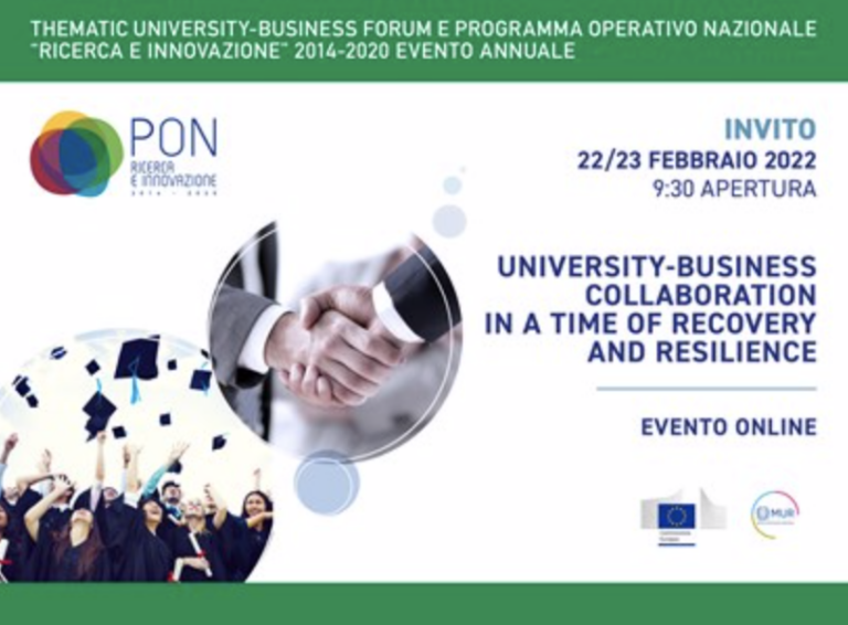 Il progetto E-crops sarà presente durante il forum “University Business Collaboration in a time of Recovery and Resilience”